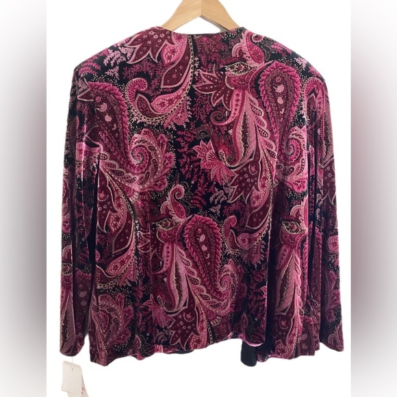 Xscape Joanna Chen 2pc Velvet Tank Cardigan Evening Set Size 3X Sparkle Vintage - Picture 2 of 14